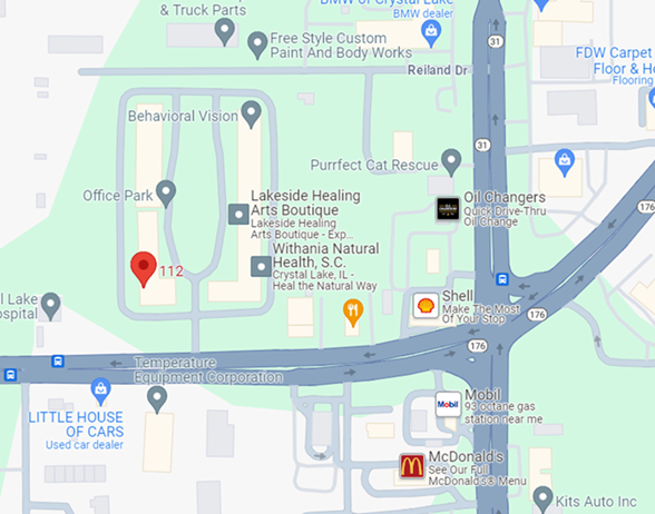 Map showing Chadwick and Company office location at 820 E Terra Cotta Ave Suite 112 in Crystal Lake, Illinois